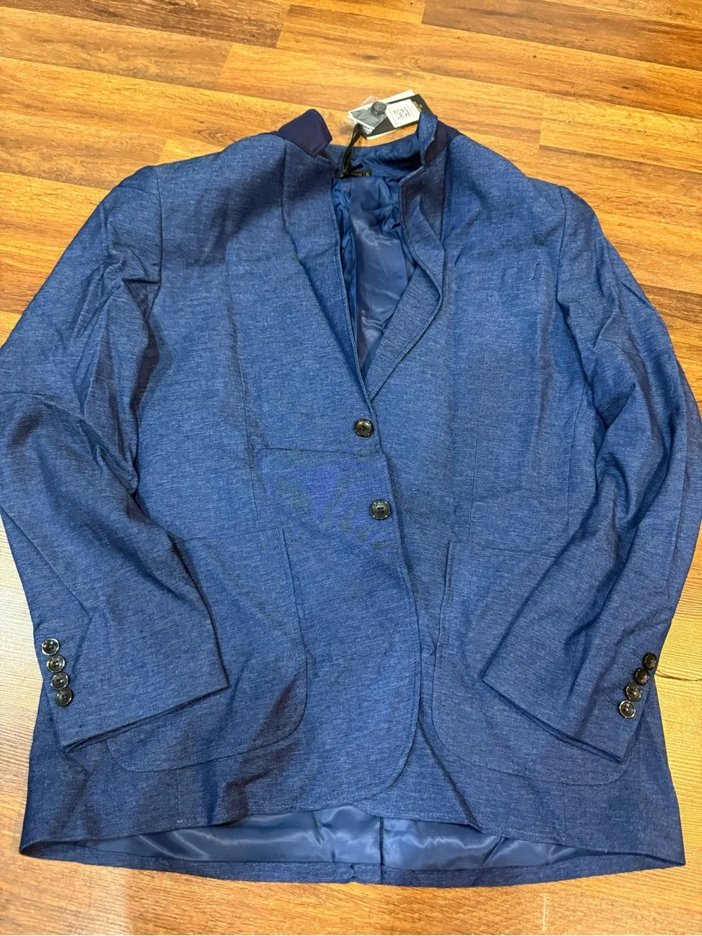 Men's Navy Blue Casual Blazer - Classic Two-Button Jacket Grace Karin NWT XL